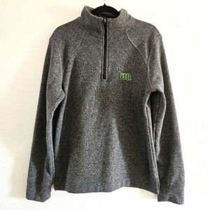 UofO University Of Oregon Ducks Quarter Zip Pullover Sweater Womens Medium Grey